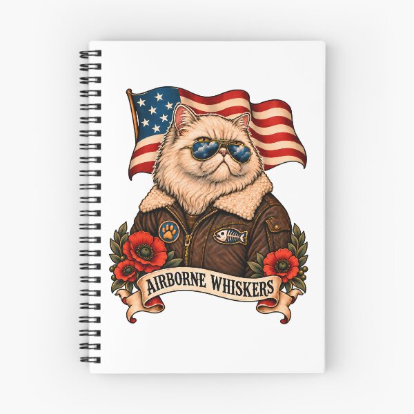 Item preview, Airborne Whiskers Cat Pilot Tattoo designed and sold by Old's Cool Cat Studio.
