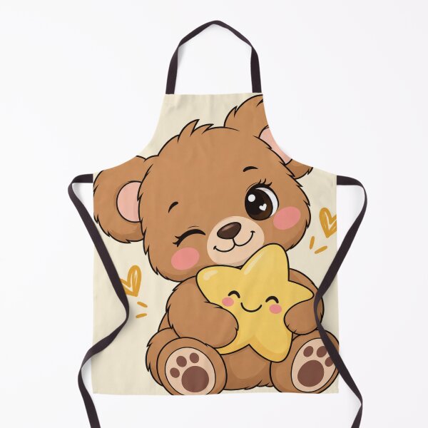 Item preview, Winking Teddy Hugging a Star – Cute Kawaii Bear designed and sold by Lovaryn.