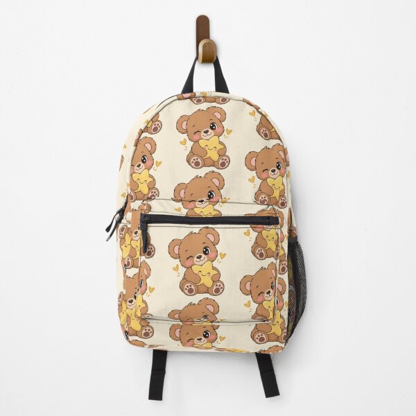 Item preview, Winking Teddy Hugging a Star – Cute Kawaii Bear designed and sold by Lovaryn.