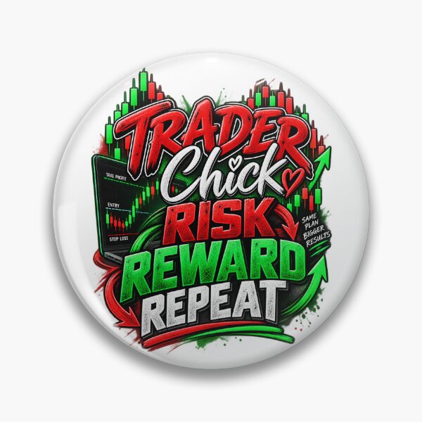 Item preview, Trader Chick-Risk Reward Repeat-White Background  designed and sold by Trendi61.