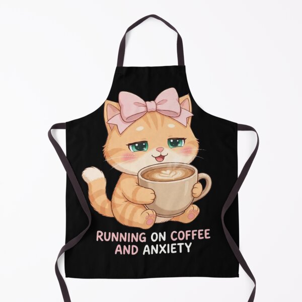 Item preview, Running On Coffee And Anxiety - Cute Kawaii Cat Mug | Funny Anxious Cat Mom Gift designed and sold by Luna's World - Moody Vibes Studio.