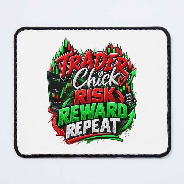 Item preview, Trader Chick-Risk Reward Repeat-White Background designed and sold by Trendi61.