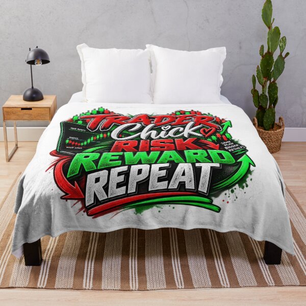 Item preview, Trader Chick-Risk Reward Repeat-White Background designed and sold by Trendi61.