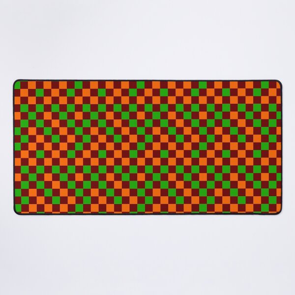 Item preview, Orange And Green On Red Checkered Design designed and sold by PatternTitan.