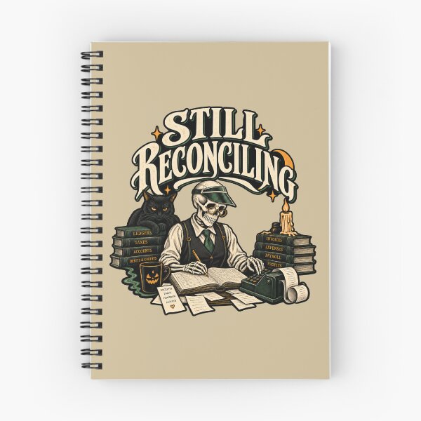 Item preview, Skeleton Bookkeeper Gothic Halloween Humor designed and sold by Meandmyshop.