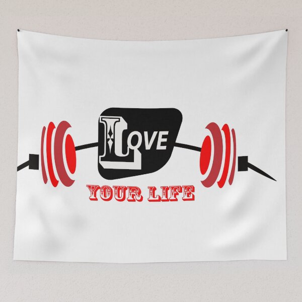 Item preview, Bold Gym & Fitness "LOVE YOUR LIFE" Barbell Vector Logo Design designed and sold by Carftora786.