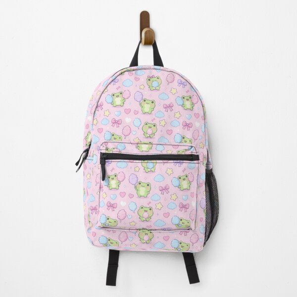 Item preview, Kawaii Frog Cotton Candy Pastel Pattern designed and sold by Soft Berry Studio.
