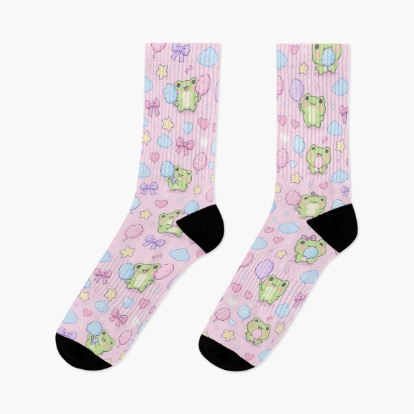 Artikelvorschau, Kawaii Frosch Zuckerwatte Pastellmuster entworfen und verkauft von Soft Berry Studio.