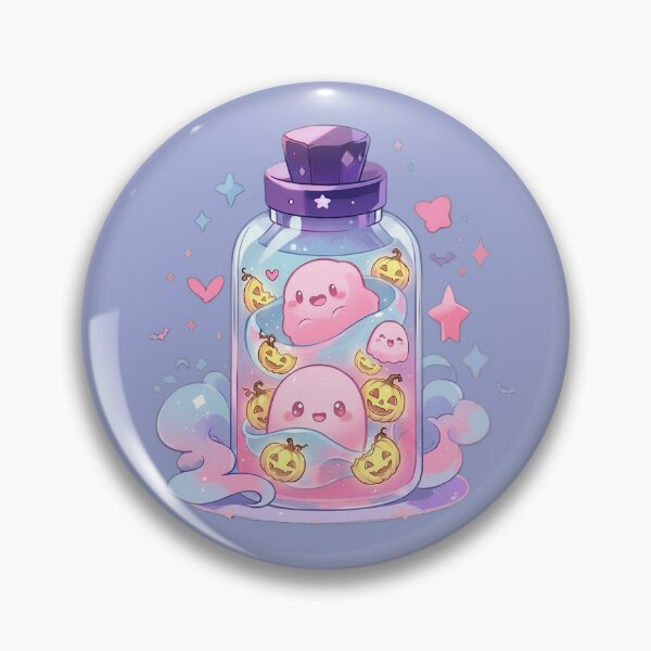 Item preview, Kawaii Pink Ghost Potion Bottle Cute Spooky Magic Flask Pastel Goth Art designed and sold by Akira Design Store.