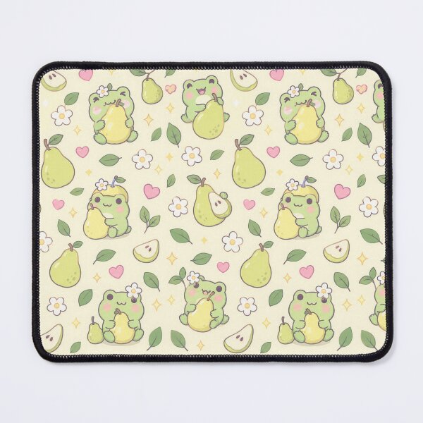 Item preview, Kawaii Frog Pear Cute Pastel Pattern designed and sold by Soft Berry Studio.