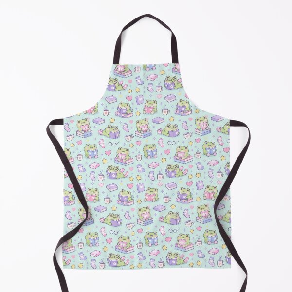 Item preview, Kawaii Frog Cozy Reading Pastel Pattern designed and sold by Soft Berry Studio.