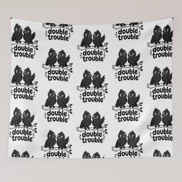 Item preview, Double Trouble Cute Crows designed and sold by creativerooney.