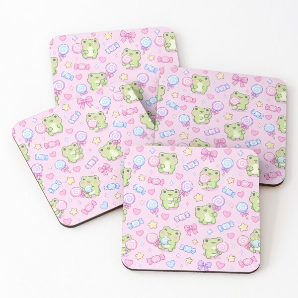 Item preview, Kawaii Frog Lollipop Pastel Pattern designed and sold by Soft Berry Studio.