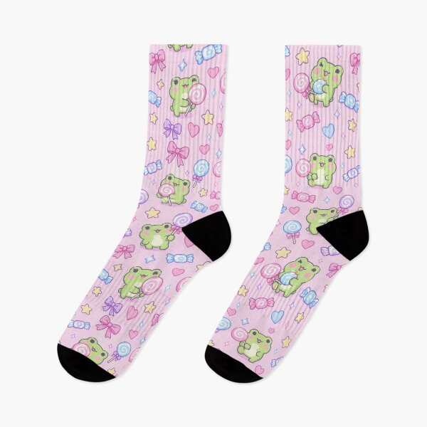 Item preview, Kawaii Frog Lollipop Pastel Pattern designed and sold by Soft Berry Studio.