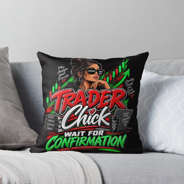 Item preview, Trader Chick-Wait For Confirmation- Option One-Black Background  designed and sold by Trendi61.