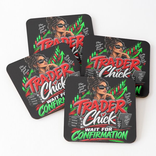 Item preview, Trader Chick-Wait For Confirmation- Option One-Black Background  designed and sold by Trendi61.