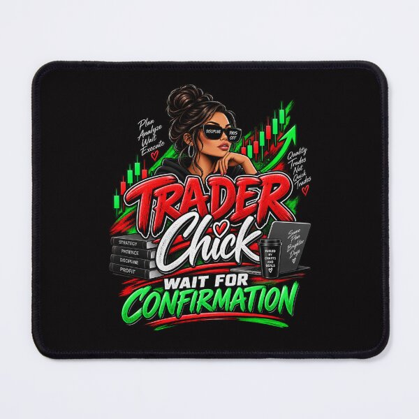Item preview, Trader Chick-Wait For Confirmation- Option One-Black Background designed and sold by Trendi61.