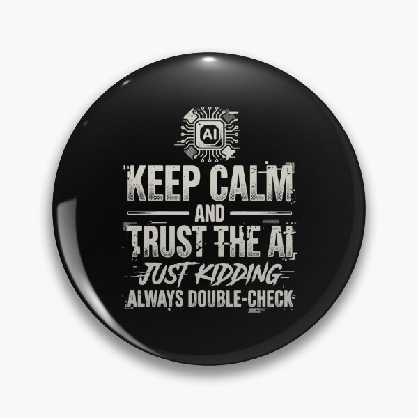 Item preview, Keep Calm And Trust The AI Just Kidding Always Double-Check Artificial Intelligence Programmer Developer Humor designed and sold by PopStars1993.