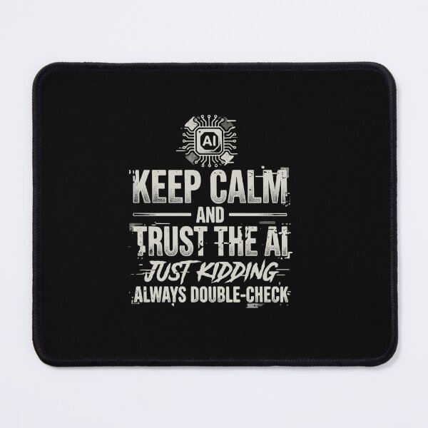 Item preview, Keep Calm And Trust The AI Just Kidding Always Double-Check Artificial Intelligence Programmer Developer Humor designed and sold by PopStars1993.