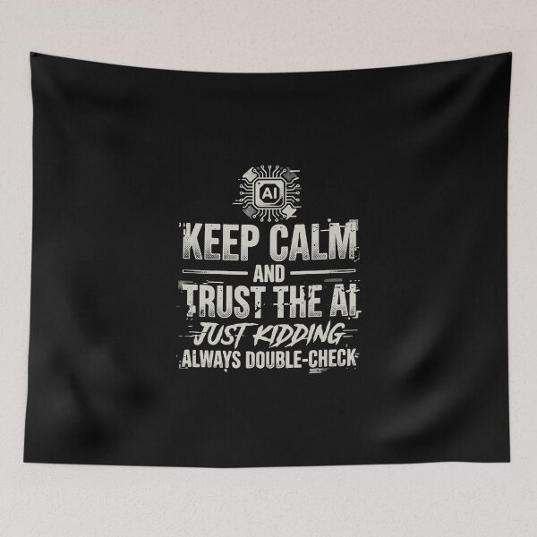 Item preview, Keep Calm And Trust The AI Just Kidding Always Double-Check Artificial Intelligence Programmer Developer Humor designed and sold by PopStars1993.
