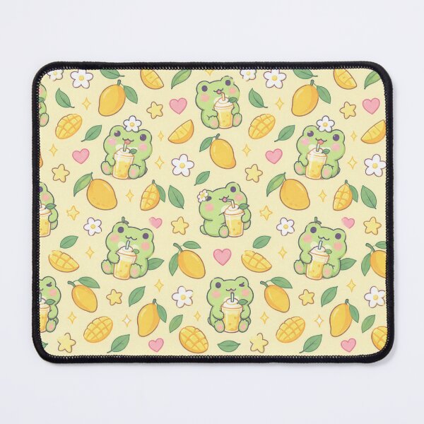 Item preview, Kawaii Frog Mango Drink Pastel Pattern designed and sold by Soft Berry Studio.