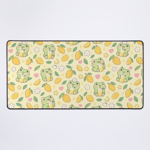 Item preview, Kawaii Frog Mango Drink Pastel Pattern designed and sold by Soft Berry Studio.
