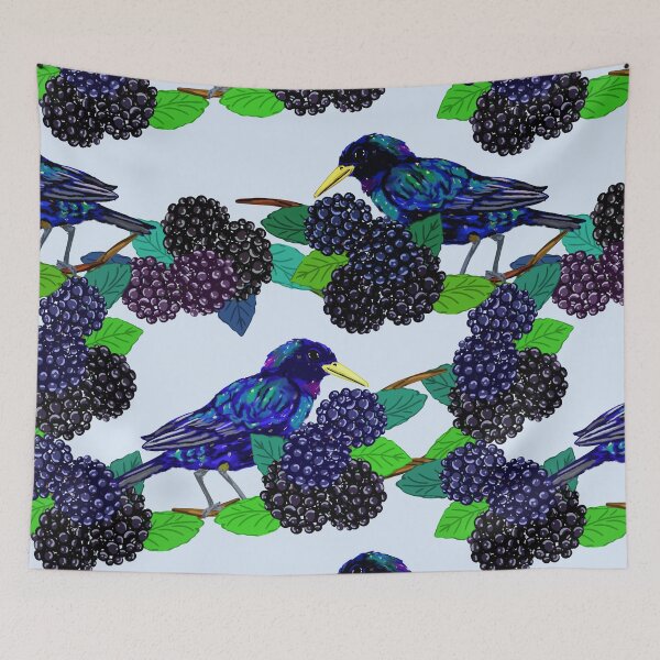 Item preview, Birds Among Blackberry Bushes designed and sold by Antiope33.
