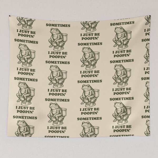 Item preview, Sometimes I Just Be Poopin' Funny Frog Sitting On Toilet Bathroom Humor designed and sold by KLArtzStore.