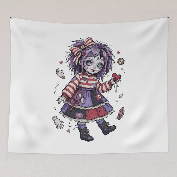 Item preview, Creepy Cute Gothic Doll Creepy Voodoo Ragdoll designed and sold by VibranPalette.