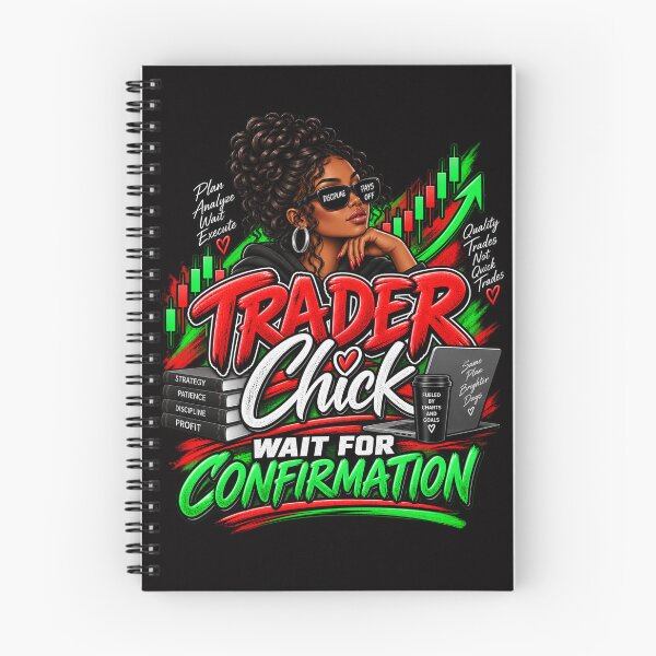 Item preview, Trader Chick-Wait For Confirmation-Option Two Black Background  designed and sold by Trendi61.