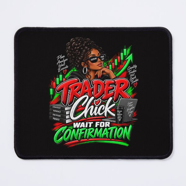 Item preview, Trader Chick-Wait For Confirmation-Option Two Black Background designed and sold by Trendi61.