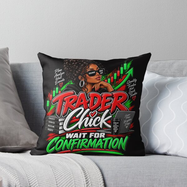 Item preview, Trader Chick-Wait For Confirmation-Option Two Black Background  designed and sold by Trendi61.