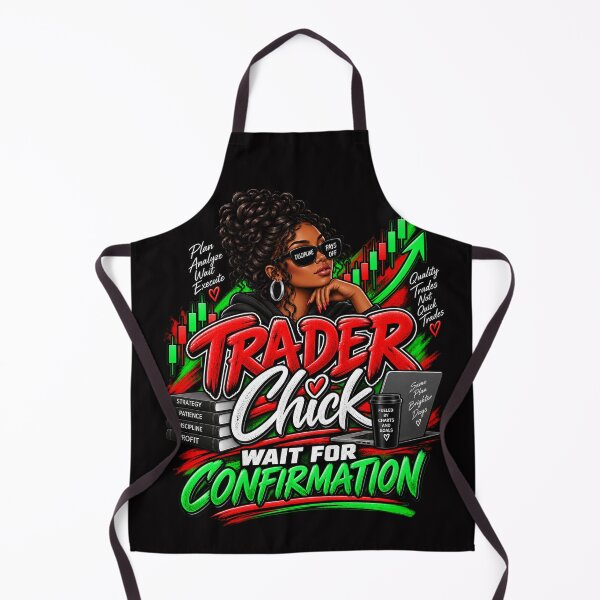 Item preview, Trader Chick-Wait For Confirmation-Option Two Black Background  designed and sold by Trendi61.