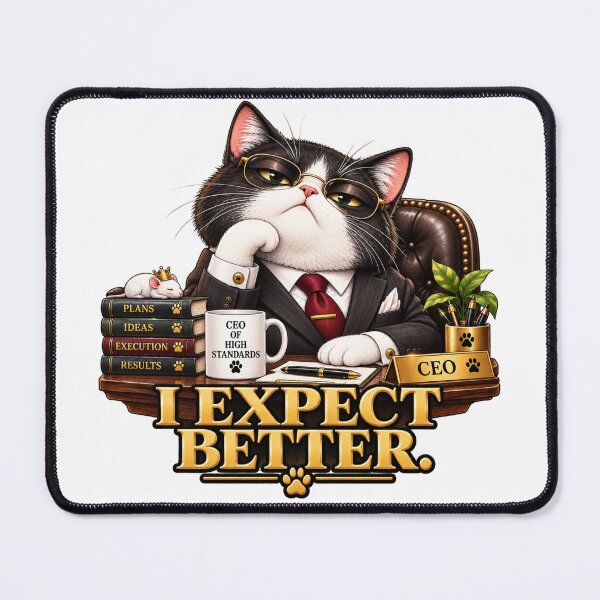 Item preview, I Expect Better – Funny Boss Cat designed and sold by BAD TASTE CLUB.