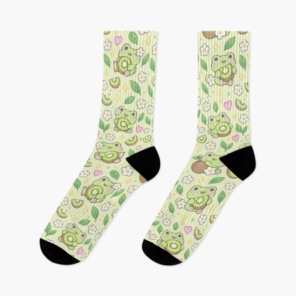 Item preview, Kawaii Frog Kiwi Fruit Pastel Pattern designed and sold by Soft Berry Studio.