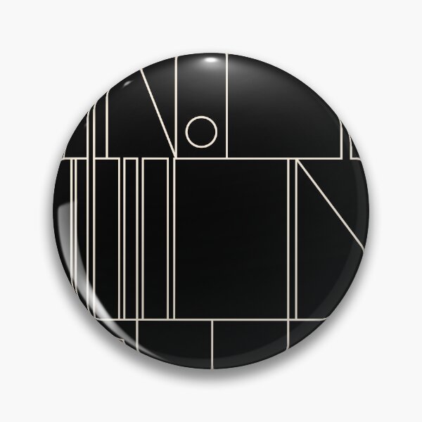 Item preview, Mid Century Modern Minimalist Geometric Abstract Modtastic Modernist Black and Almond Cream Pattern designed and sold by kierkegaard.