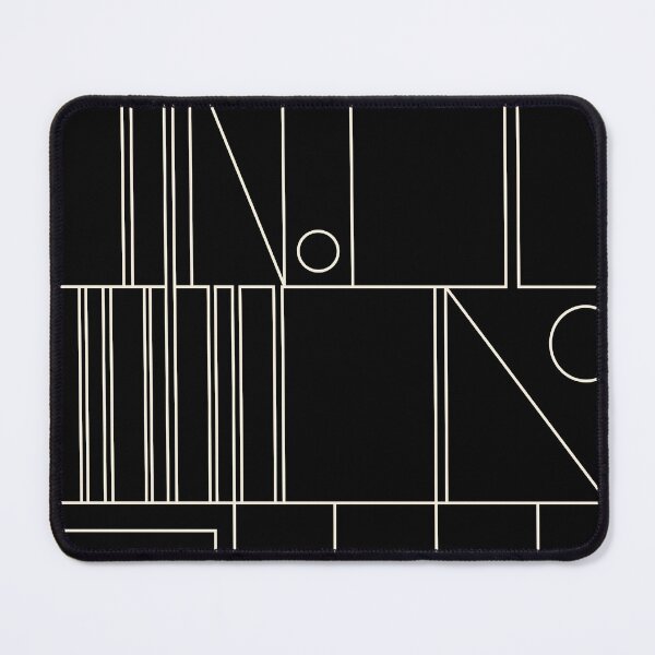 Item preview, Mid Century Modern Minimalist Geometric Abstract Modtastic Modernist Black and Almond Cream Pattern designed and sold by kierkegaard.