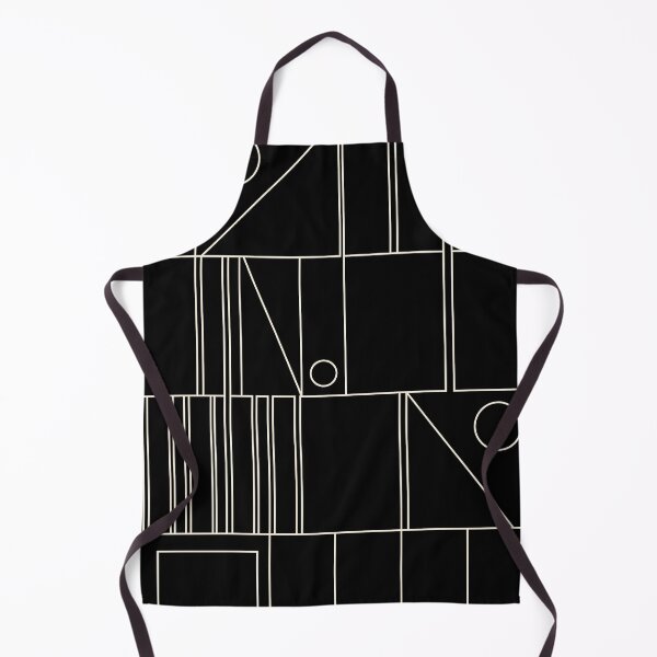 Item preview, Mid Century Modern Minimalist Geometric Abstract Modtastic Modernist Black and Almond Cream Pattern designed and sold by kierkegaard.