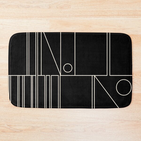 Item preview, Mid Century Modern Minimalist Geometric Abstract Modtastic Modernist Black and Almond Cream Pattern designed and sold by kierkegaard.