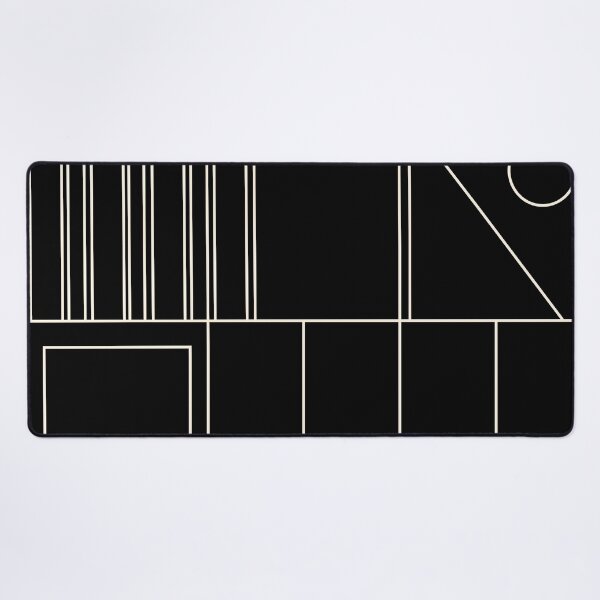 Item preview, Mid Century Modern Minimalist Geometric Abstract Modtastic Modernist Black and Almond Cream Pattern designed and sold by kierkegaard.