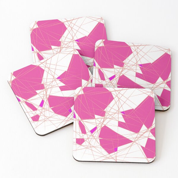 Item preview, Elegant design, abstract geometric modern in pink, white and gold tones - Intuitively hand-designed designed and sold by Susanna Schorr.
