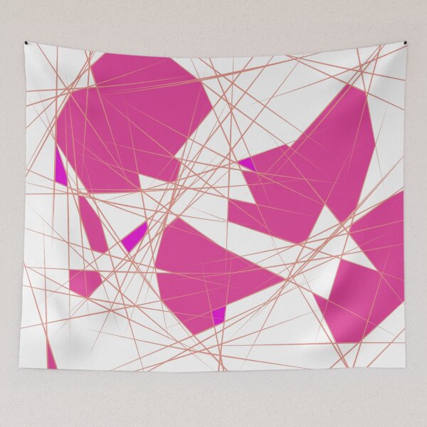 Item preview, Elegant design, abstract geometric modern in pink, white and gold tones - Intuitively hand-designed designed and sold by Susanna Schorr.