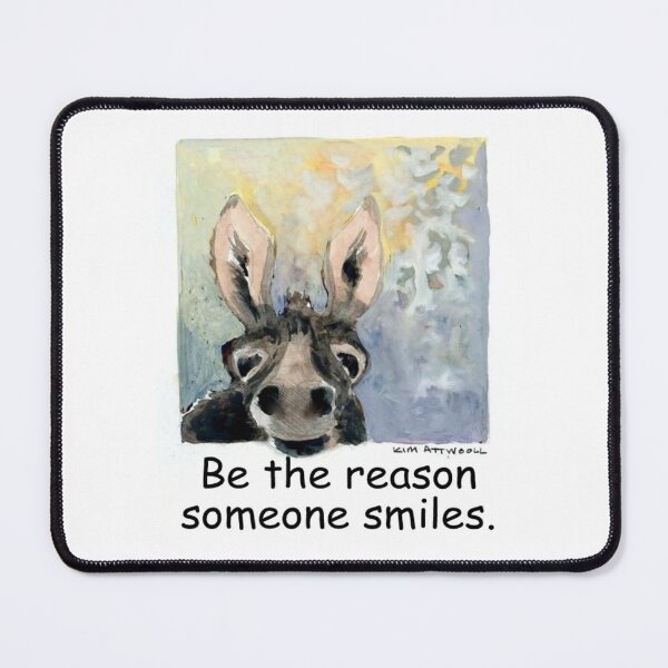 Item preview, Donkey in a window with the saying, Be the reason someone smiles. Original watercolor. designed and sold by aswoa.
