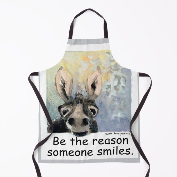 Item preview, Donkey in a window with the saying, Be the reason someone smiles. Original watercolor. designed and sold by aswoa.
