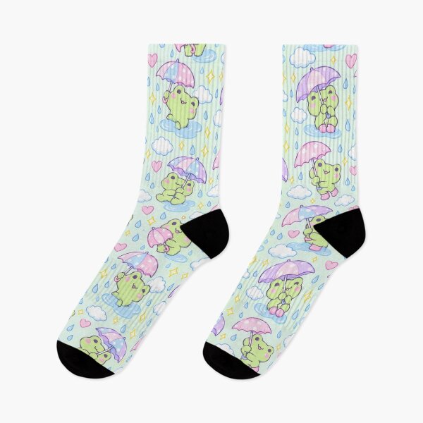 Item preview, Kawaii Frog Tiny Umbrella Pastel Pattern designed and sold by Soft Berry Studio.