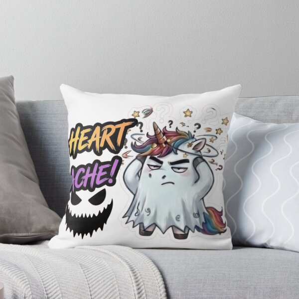 Item preview, Heart Ache Funny Grumpy Unicorn Ghost Sarcastic Halloween designed and sold by Sitred123.