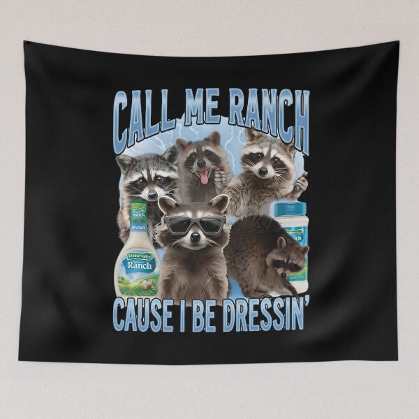 Item preview, Call Me Ranch Cause I Be Dressin Vintage Raccoon Meme Funny designed and sold by Moad Fahim.