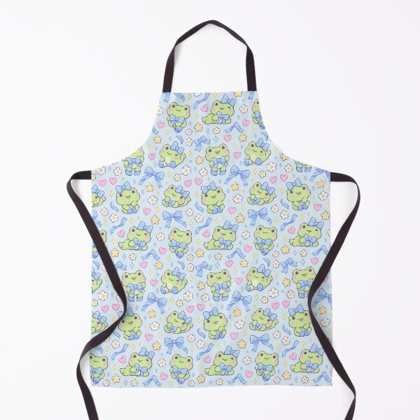 Item preview, Kawaii Frog Blue Bow Cute Pastel Pattern designed and sold by Soft Berry Studio.