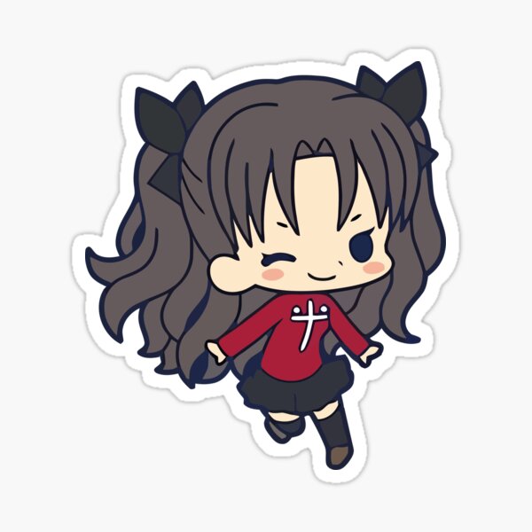 Rin Tohsaka from Fate Stay/Night wearing a sports bra, sexy cute anime  girl Sticker for Sale by Hawaii-Kawaii