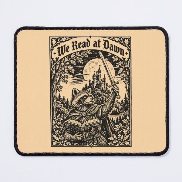 Item preview, We Read at Dawn Funny Raccoon Medieval Art Bookish  designed and sold by Y-Vibes.